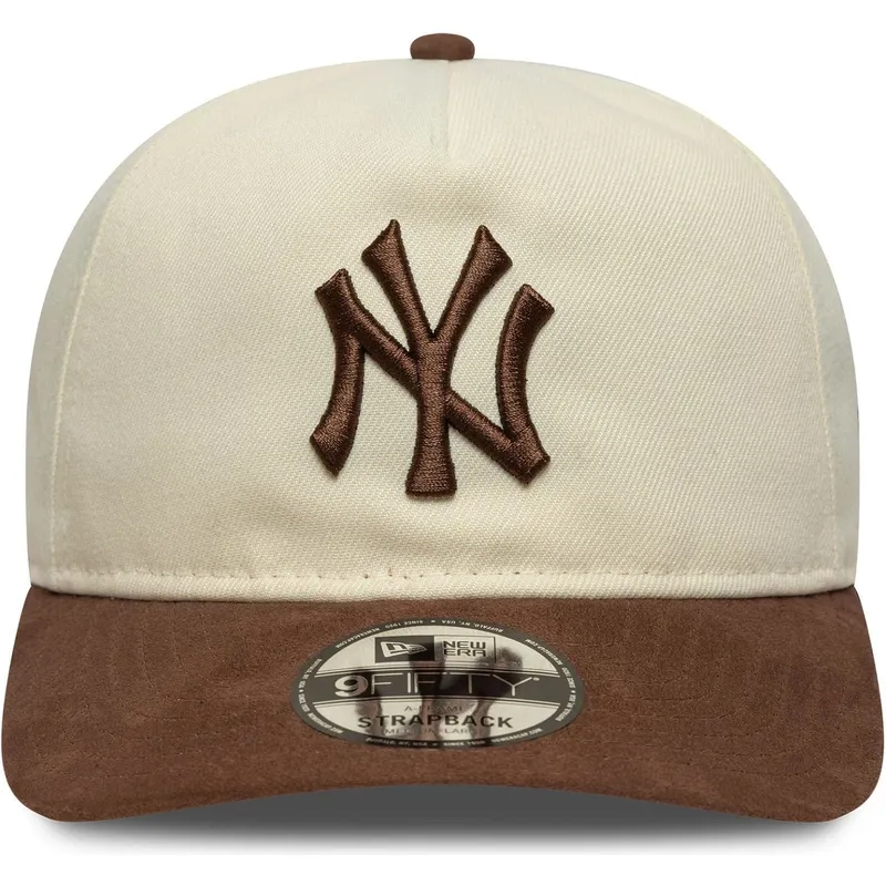 siltovka-zaoblena-hneda-nastavitelny-9fifty-a-frame-suede-visor-new-york-yankees-mlb-new-era
