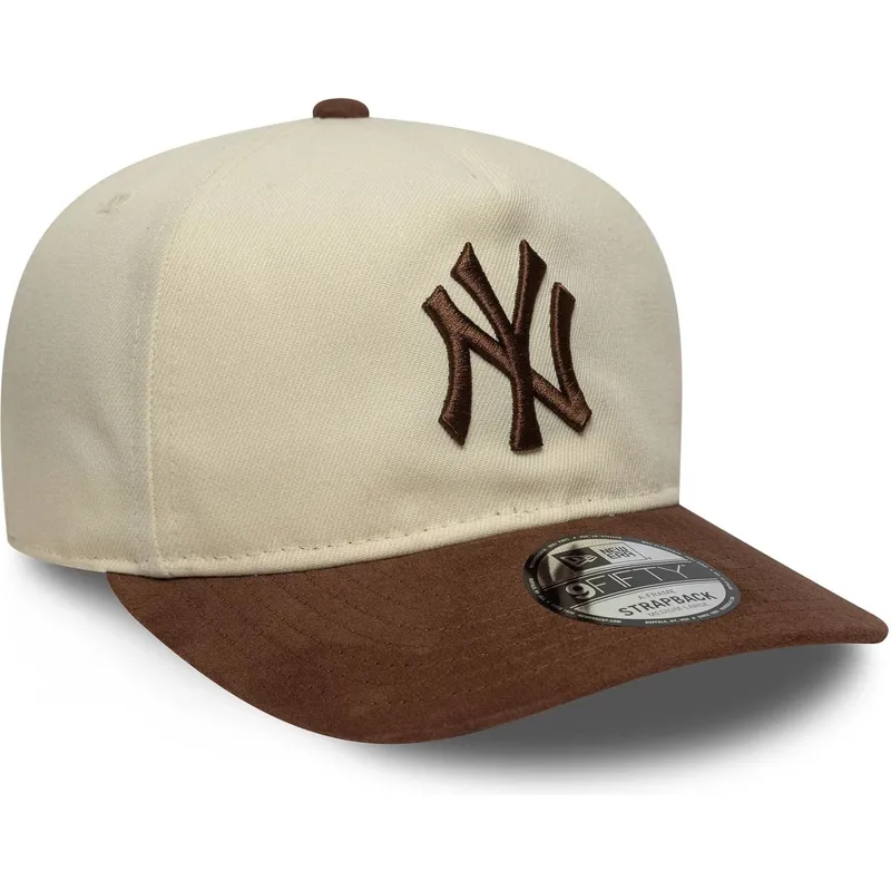 siltovka-zaoblena-hneda-nastavitelny-9fifty-a-frame-suede-visor-new-york-yankees-mlb-new-era