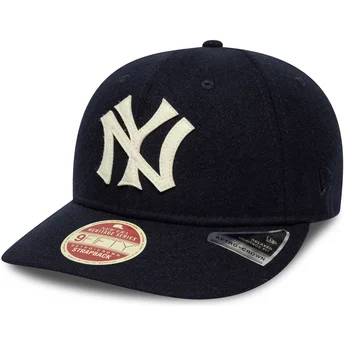 New Era Curved Brim 9FIFTY Retro Crown Heritage Series New York Yankees MLB Navy Blue Adjustable Cap
