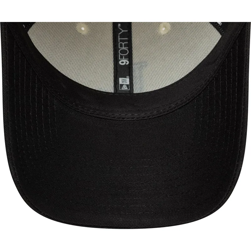 beige-und-schwarze-verstellbare-curved-cap-9forty-colour-block-der-los-angeles-dodgers-mlb-von-new-era