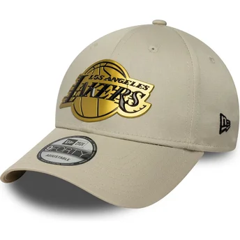 Šiltovky zaoblená béžová snapback 9FORTY Metallic Los Angeles Lakers NBA New Era