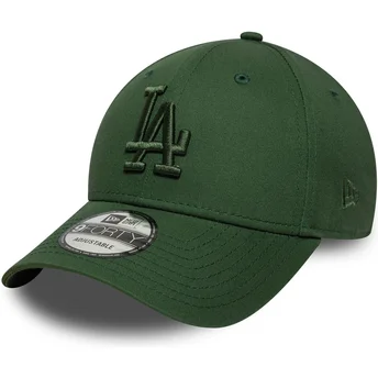 Gorra curva verde ajustable con logo verde 9FORTY League Essential de Los Angeles Dodgers MLB de New Era