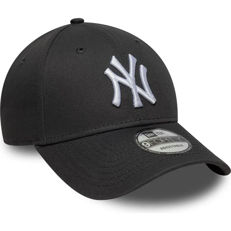 gorra-curva-gris-ajustable-9forty-league-essential-de-new-york-yankees-mlb-de-new-era