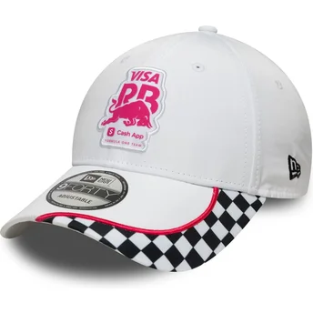 Λευκό καπέλο με καμπύλη snapback 9FORTY Checkerboard των Racing Bulls F1 Team Formula 1 από New Era