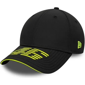 New Era Curved Brim 9FORTY Recycled Stripe Valentino Rossi VR46 MotoGP Black Adjustable Cap