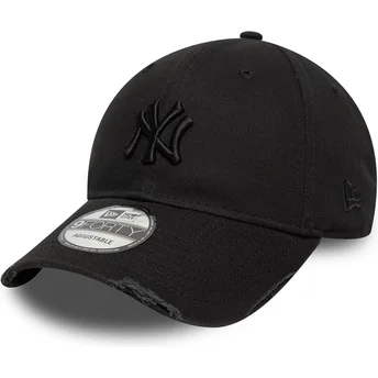 Cap zaoblená black adjustable strap 9FORTY Wash Distress New York Yankees MLB New Era