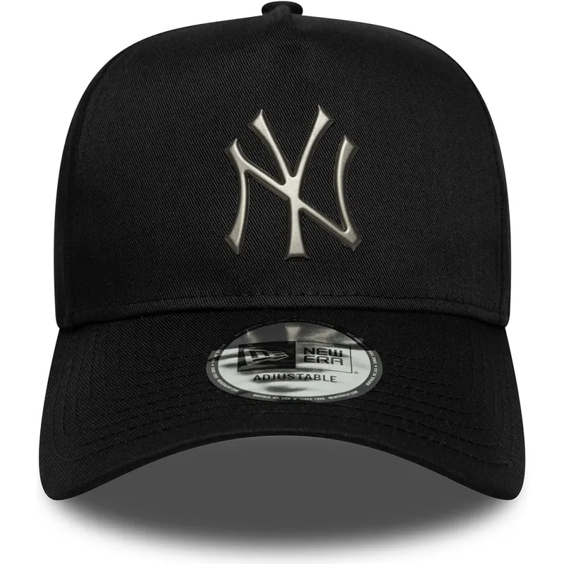 new-era-curved-brim-9forty-e-frame-metallic-new-york-yankees-mlb-black-snapback-cap