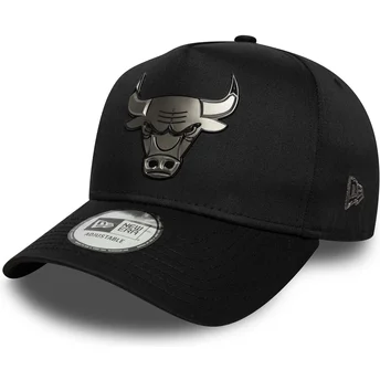 Καπέλο με καμπύλη μαύρο snapback 9FORTY E Frame Metallic των Chicago Bulls NBA της New Era