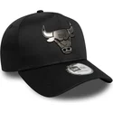 schwarze-gebogene-snapback-kappe-9forty-e-frame-metallic-der-chicago-bulls-nba-von-new-era