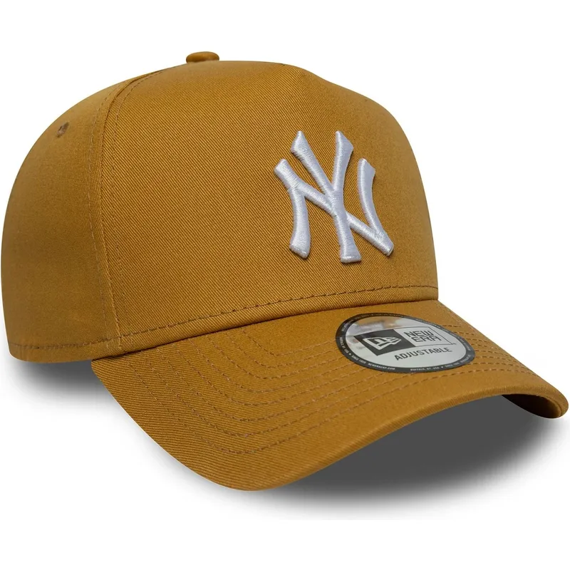 siltovky-zaoblena-hneda-snapback-9forty-e-frame-league-essential-new-york-yankees-mlb-new-era