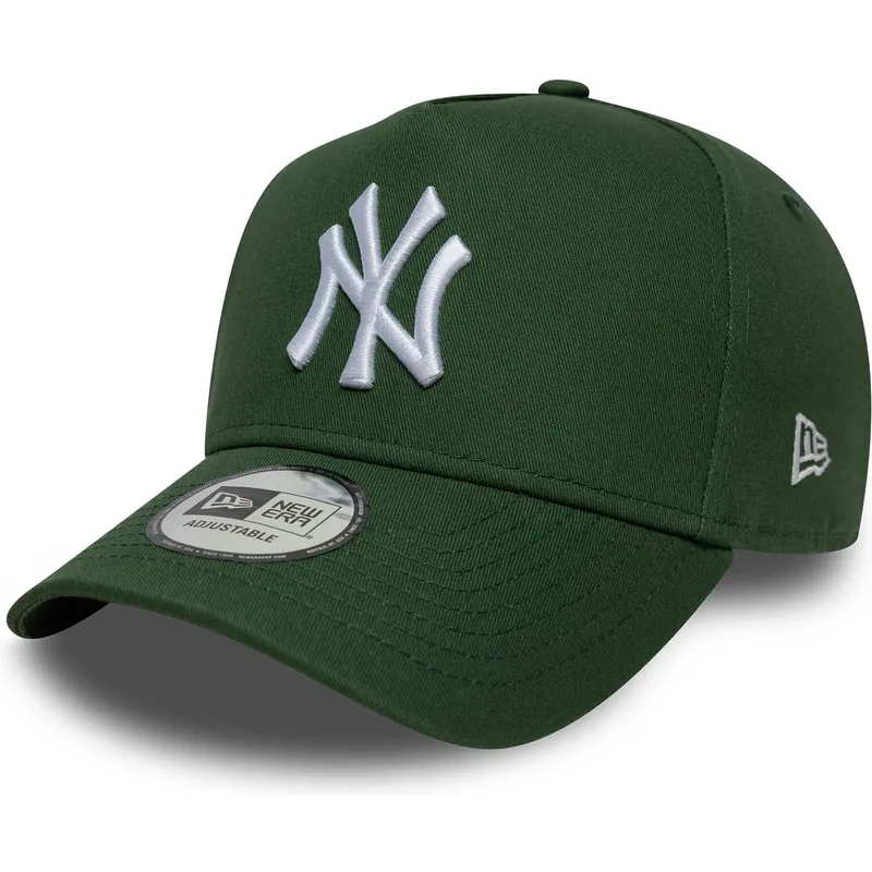 grune-gebogene-snapback-kappe-9forty-e-frame-league-essential-der-new-york-yankees-mlb-von-new-era