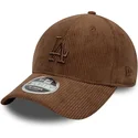 new-era-curved-brim-brown-logo-9forty-m-crown-cord-los-angeles-dodgers-mlb-brown-adjustable-cap