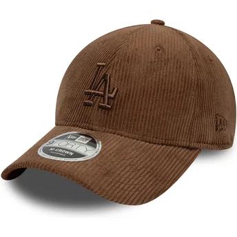New Era Curved Brim Brown Logo 9FORTY M-Crown Cord Los Angeles Dodgers MLB Brown Adjustable Cap