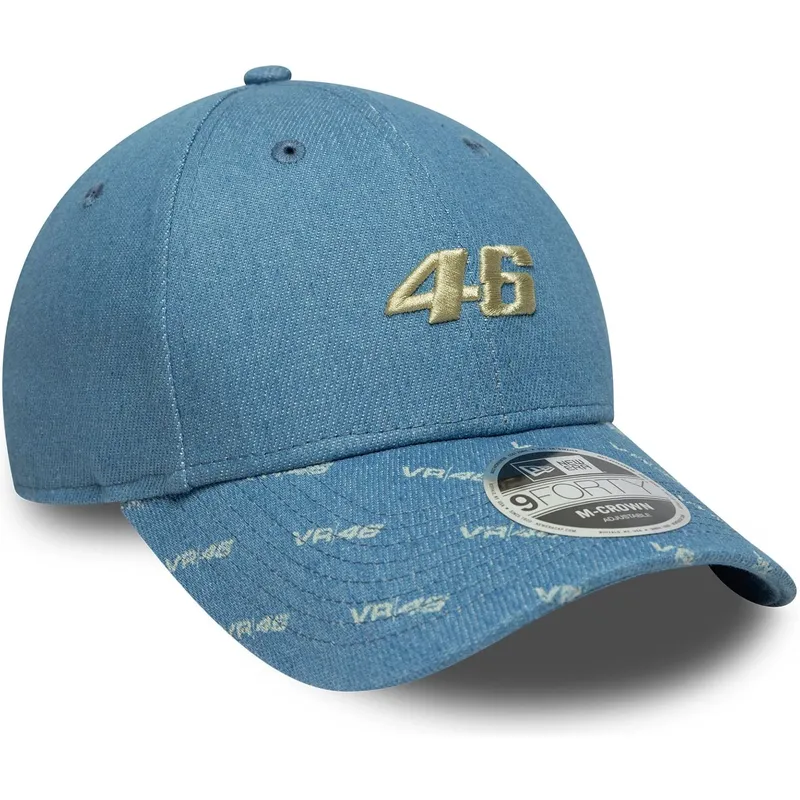 blaue-gebogene-snapback-kappe-9forty-m-crown-denim-von-valentino-rossi-vr46-motogp-von-new-era