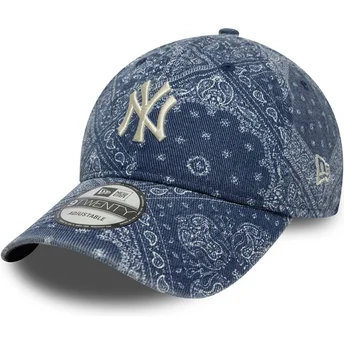 Gorra curva azul ajustable 9TWENTY Washed Paisley de New York Yankees MLB de New Era