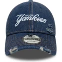siltovka-zaoblena-modra-nastavitelny-9twenty-denim-distress-new-york-yankees-mlb-new-era