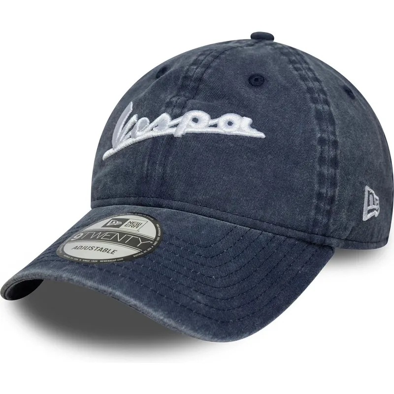 blaue-verstellbare-curved-cap-9twenty-washed-vespa-piaggio-von-new-era