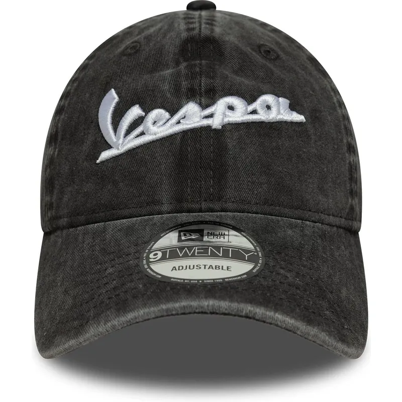 schwarze-verstellbare-curved-cap-9twenty-washed-von-vespa-piaggio-von-new-era
