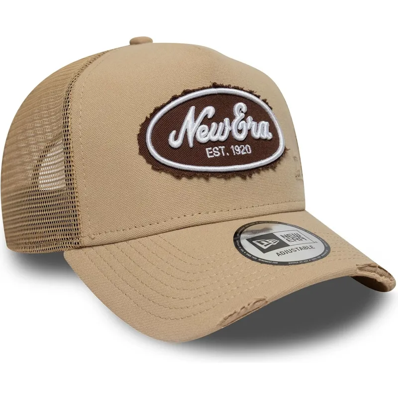 siltovka-zaoblena-hneda-snapback-a-frame-oval-canvas-distress-new-era