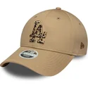 braune-verstellbare-curved-cap-mit-leoparden-logo-fur-damen-9forty-animal-infill-der-los-angeles-dodgers-mlb-von-new-era