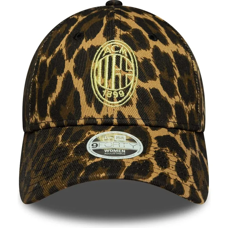 damen-verstellbare-leoparden-kurvenkappe-9forty-von-ac-milan-serie-a-von-new-era