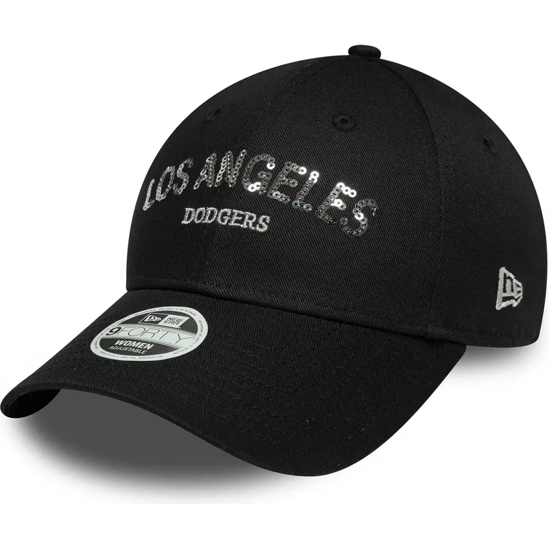 cap-zaoblena-black-adjustable-strap-9forty-sequin-wordmark-los-angeles-dodgers-mlb-new-era