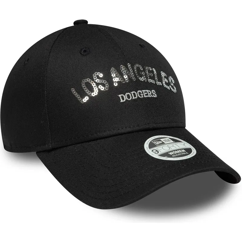 cap-zaoblena-black-adjustable-strap-9forty-sequin-wordmark-los-angeles-dodgers-mlb-new-era