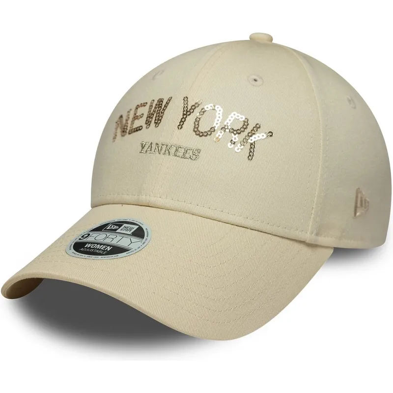 cap-zaoblena-beige-adjustable-strap-9forty-sequin-wordmark-new-york-yankees-mlb-new-era