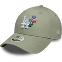 siltovky-zaoblena-zelena-nastavitelny-pasik-9forty-floral-icon-los-angeles-dodgers-mlb-new-era