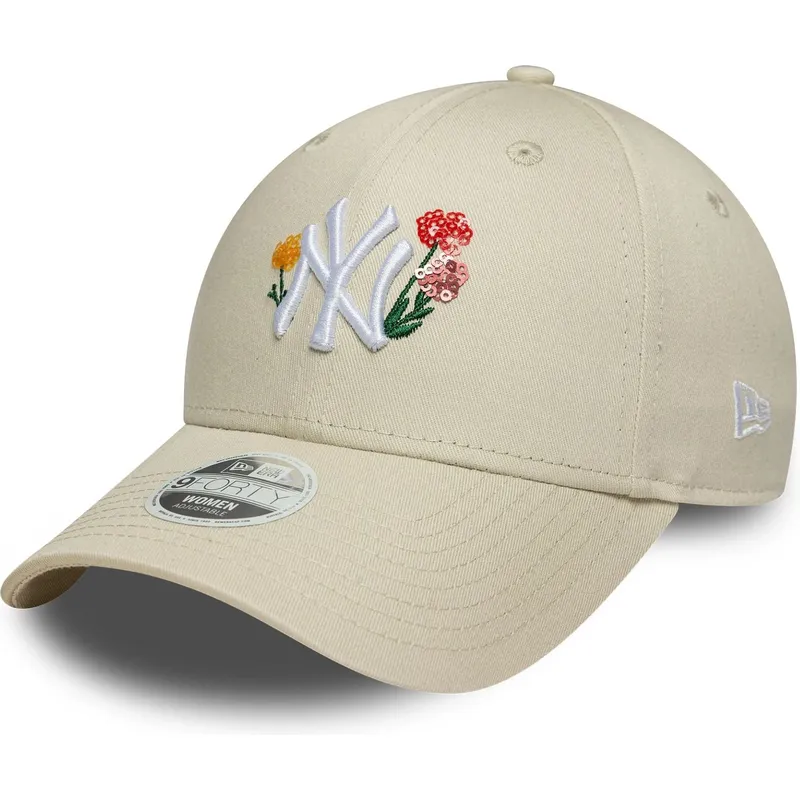 cap-zaoblena-beige-adjustable-strap-9forty-floral-icon-new-york-yankees-mlb-new-era