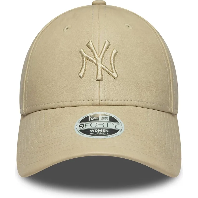 gorra-curva-beige-ajustable-con-logo-beige-para-mujer-9forty-pu-de-new-york-yankees-mlb-de-new-era
