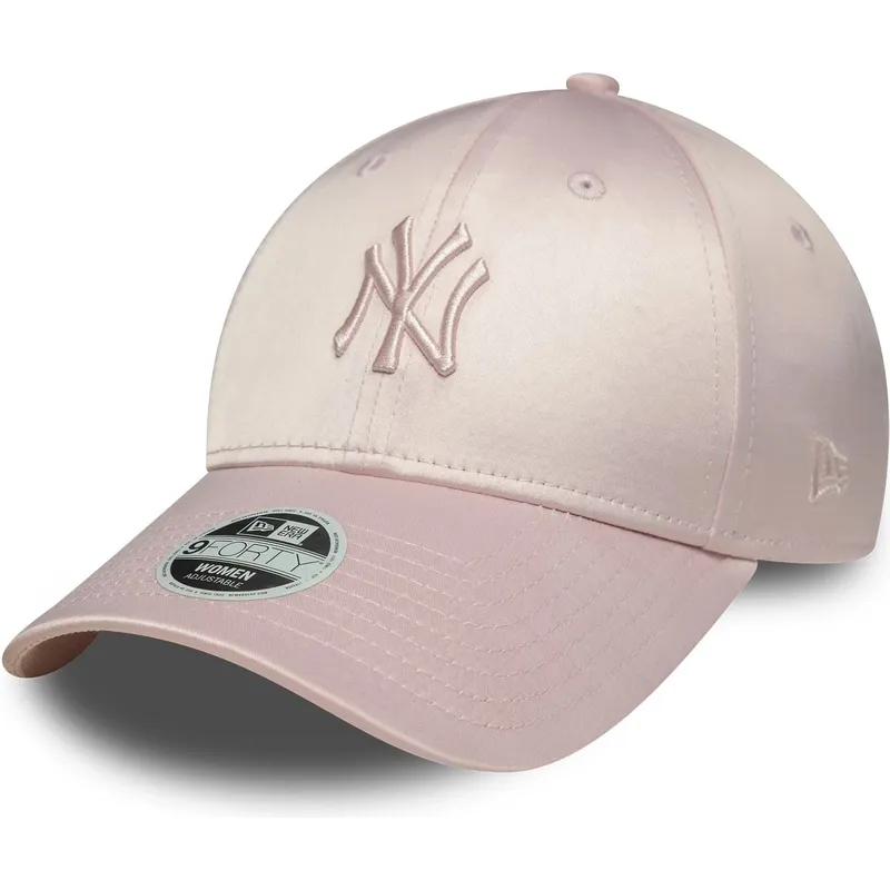 gorra-curva-rosa-ajustable-con-logo-rosa-para-mujer-9forty-satin-de-new-york-yankees-mlb-de-new-era