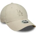 cap-zaoblena-beige-adjustable-strap-9forty-m-crown-pastel-cord-los-angeles-dodgers-mlb-new-era