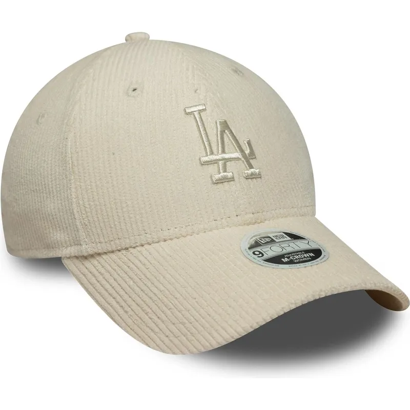 siltovky-zaoblena-bezova-nastavitelny-pasik-9forty-m-crown-pastel-cord-los-angeles-dodgers-mlb-new-era