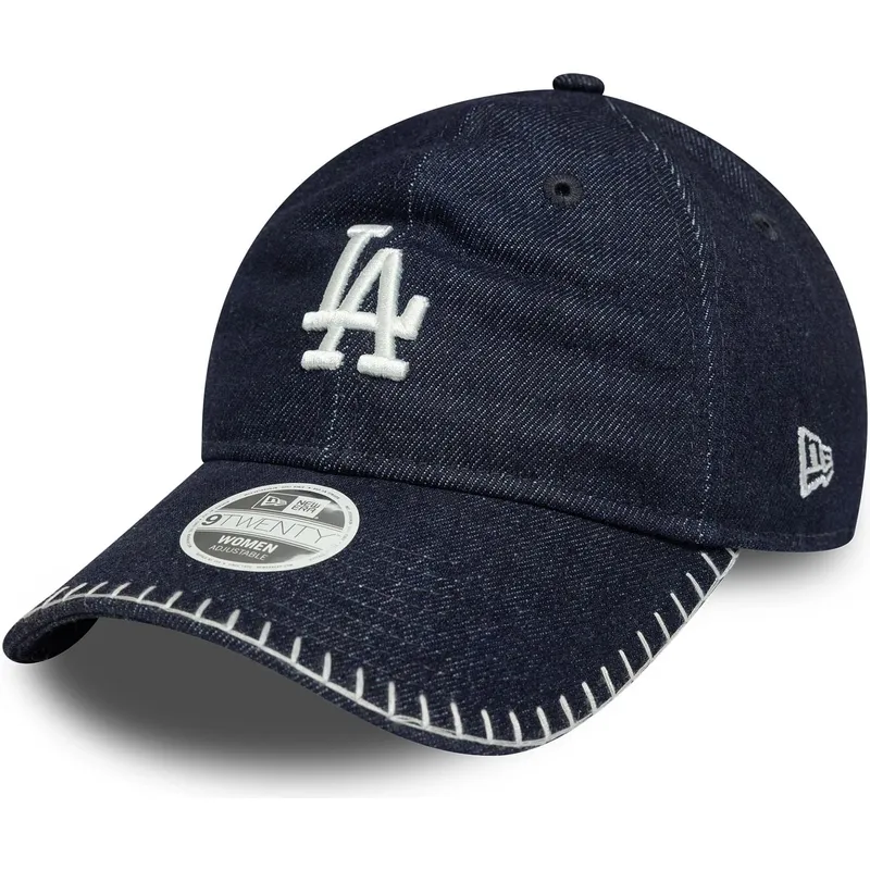 cap-zaoblena-navy-blue-adjustable-strap-9twenty-denim-stitch-los-angeles-dodgers-mlb-new-era