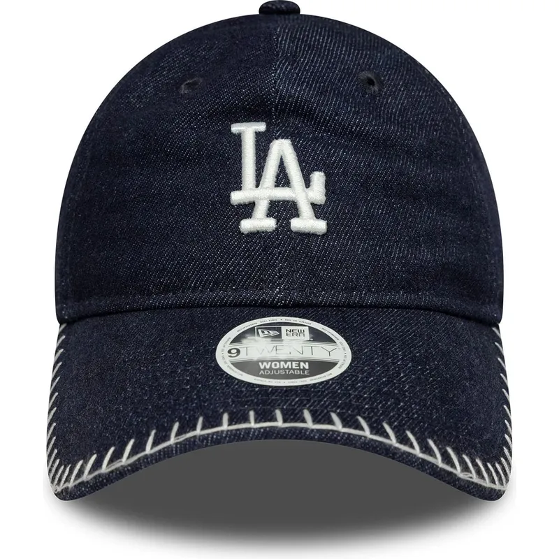siltovky-zaoblena-tmavomodra-nastavitelny-pasik-9twenty-denim-stitch-los-angeles-dodgers-mlb-new-era