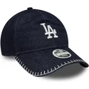 cap-zaoblena-navy-blue-adjustable-strap-9twenty-denim-stitch-los-angeles-dodgers-mlb-new-era
