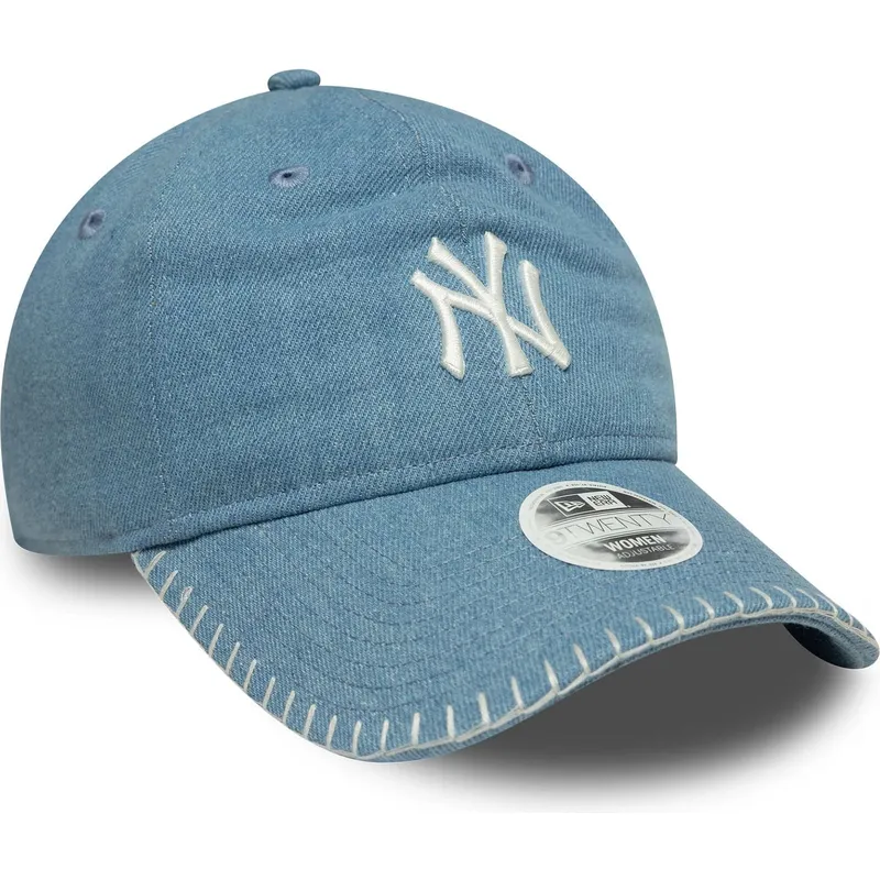 cap-zaoblena-blue-adjustable-strap-9twenty-denim-stitch-new-york-yankees-mlb-new-era