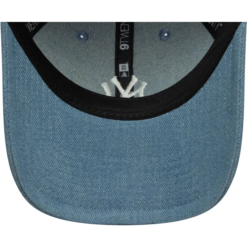new-era-curved-brim-women-9twenty-denim-stitch-new-york-yankees-mlb-blue-adjustable-cap