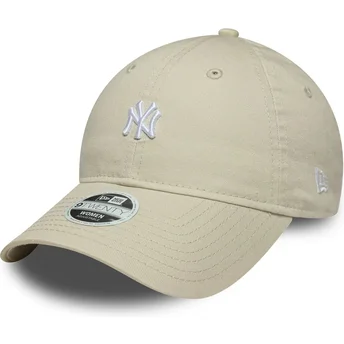 Cap zaoblená beige adjustable strap 9TWENTY Washed Mini New York Yankees MLB New Era