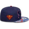 dunkelblaue-flache-snapback-kappe-fur-kinder-9fifty-von-superman-dc-comics-von-new-era