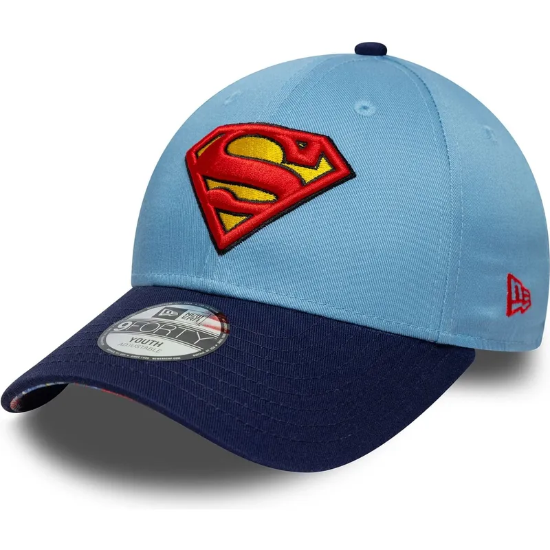 gorra-curva-azul-ajustable-para-nino-9forty-de-superman-dc-comics-de-new-era