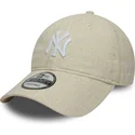cap-zaoblena-beige-adjustable-strap-9twenty-linen-new-york-yankees-mlb-new-era