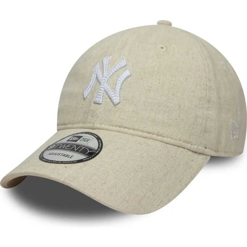 cap-zaoblena-beige-adjustable-strap-9twenty-linen-new-york-yankees-mlb-new-era