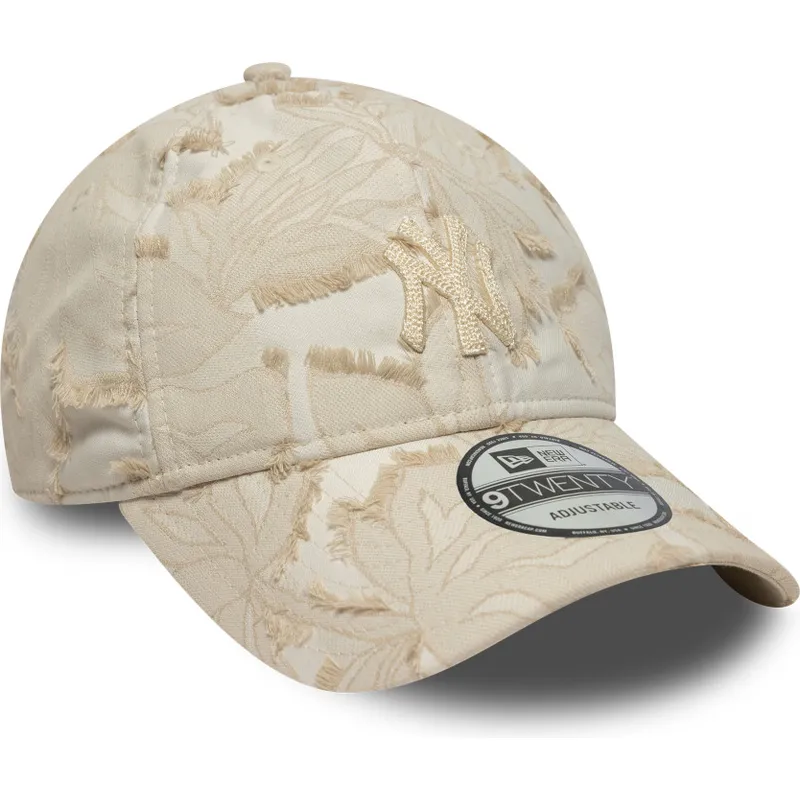 cap-zaoblena-beige-adjustable-strap-9twenty-img-floral-new-york-yankees-mlb-new-era