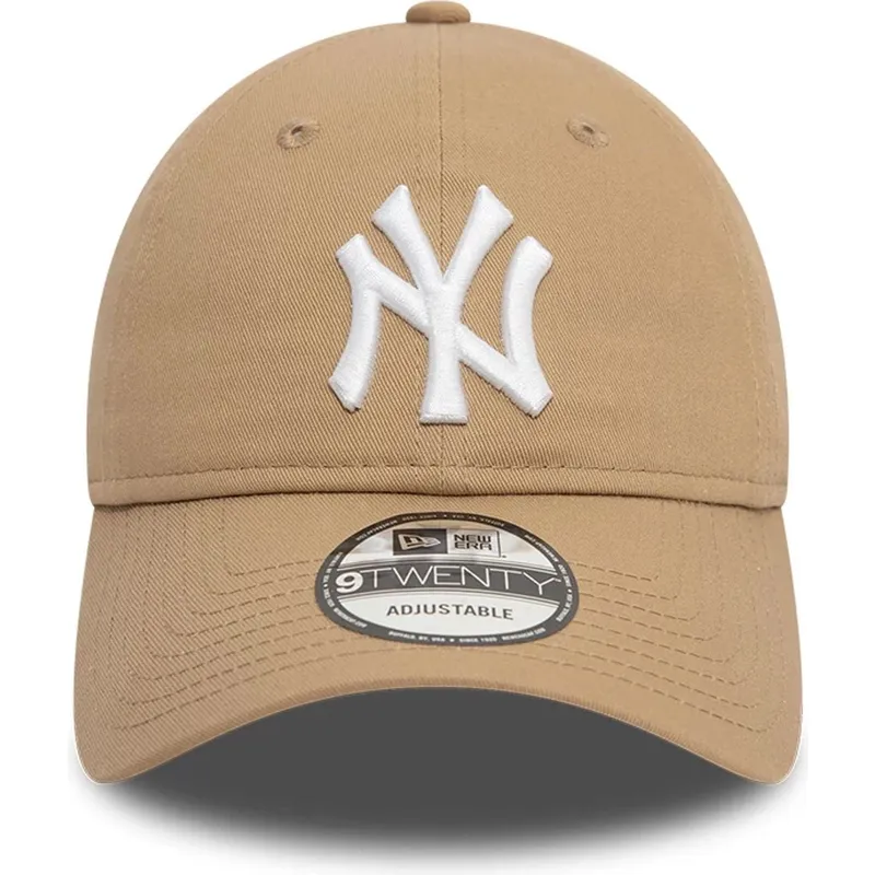 cap-zaoblena-brown-adjustable-strap-claro-9twenty-league-essential-new-york-yankees-mlb-new-era
