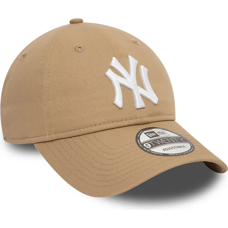 cap-zaoblena-brown-adjustable-strap-claro-9twenty-league-essential-new-york-yankees-mlb-new-era