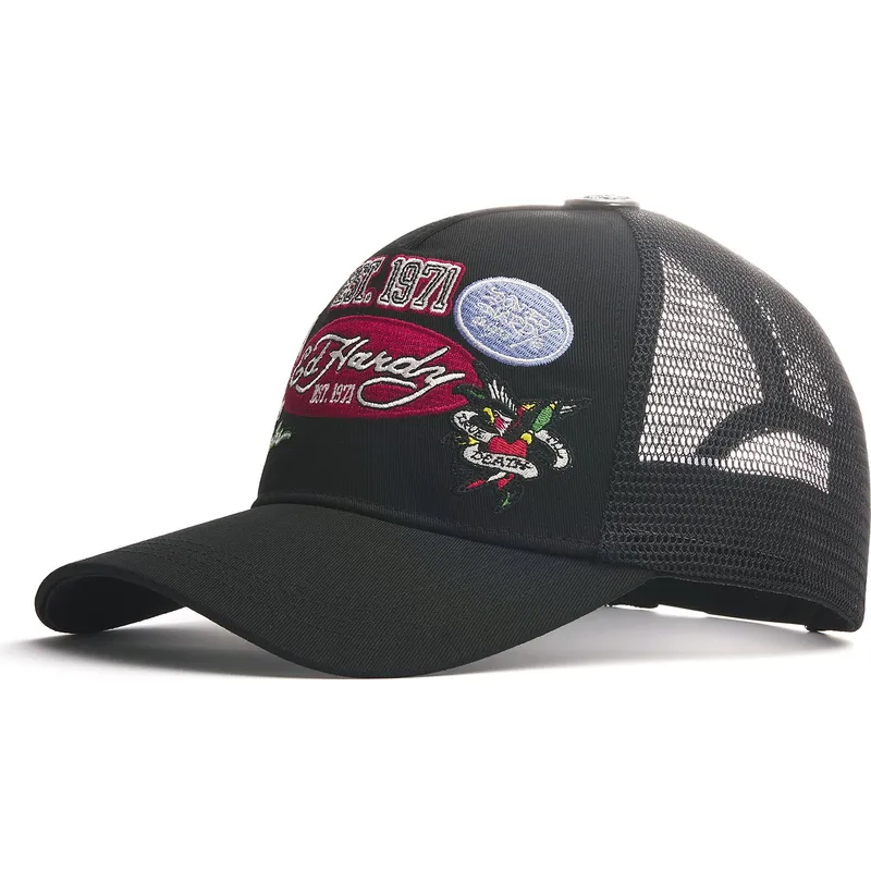 siltovka-zaoblena-cierna-snapback-est-1971-varsity-ed-hardy