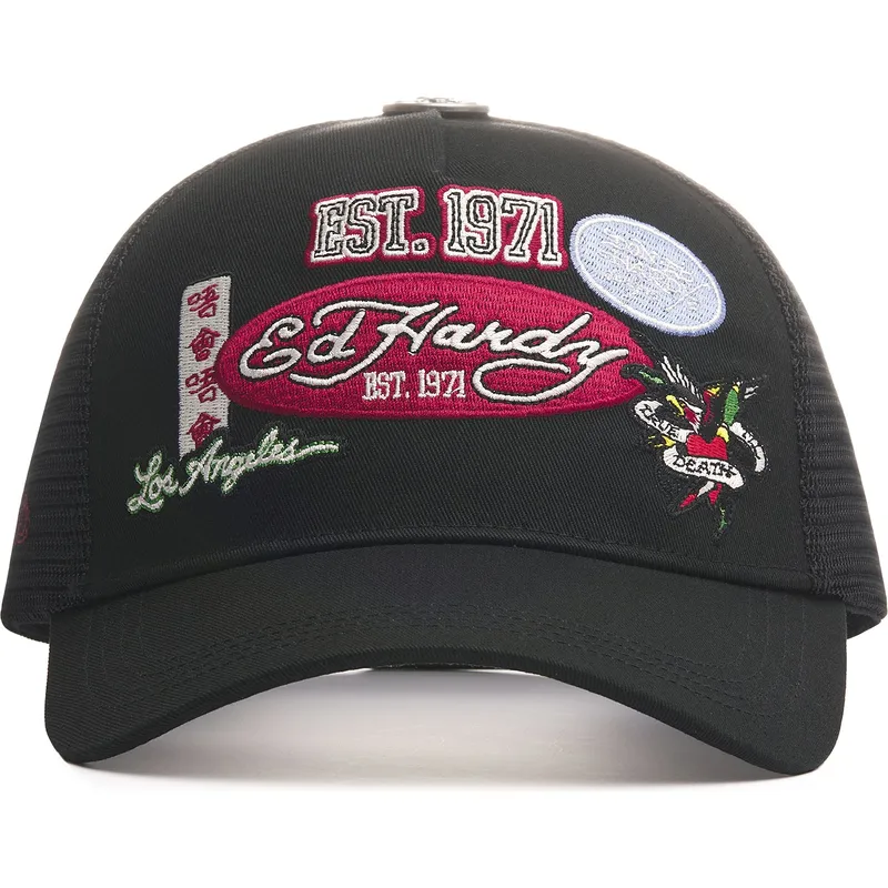 siltovka-zaoblena-cierna-snapback-est-1971-varsity-ed-hardy