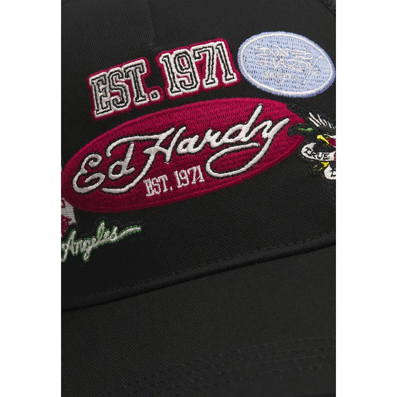 siltovka-zaoblena-cierna-snapback-est-1971-varsity-ed-hardy